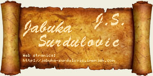 Jabuka Surdulović vizit kartica